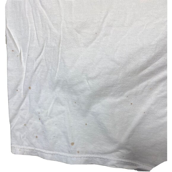 Vintage Budweiser Logo STAINED Anheuser Busch L/XL white t-shirt SEE PICS - Picture 7 of 8
